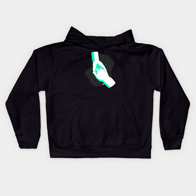 Holding Hands Illustration Kids Hoodie by Joabit Draws